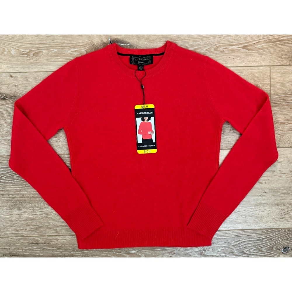 Mario Serrani Women's 100% Cashmere Sweater Red Size Small NWT